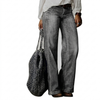 Dames Baggy Jeans met Hoge Taille & Wijde Pijpen