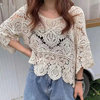 Kanten Blouse met Opengewerkt Detail