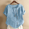 Dames Top met Korte Mouwen en Elegante Knoopdetails