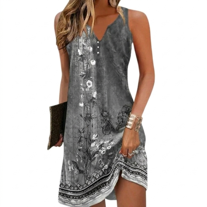Mouwloze Mini Zomerjurk met Print