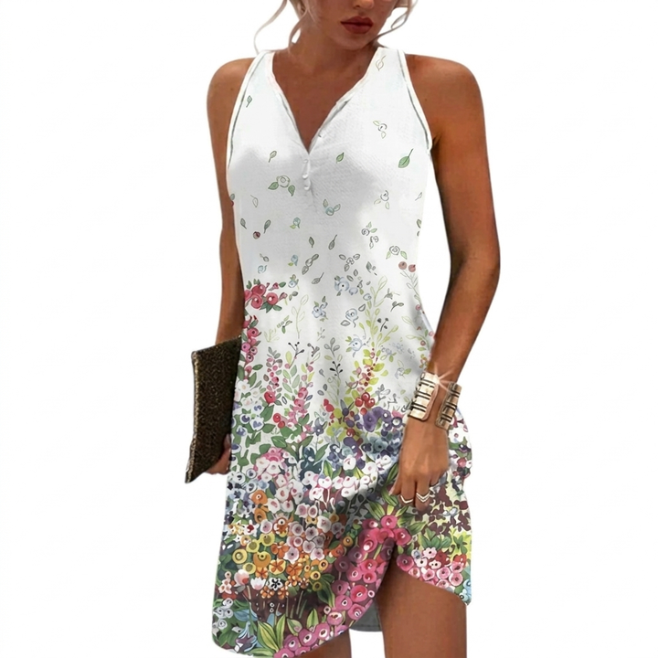 Mouwloze Mini Zomerjurk met Print