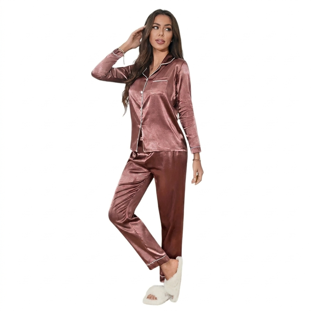 Dames Satijnen  Pyjamaset