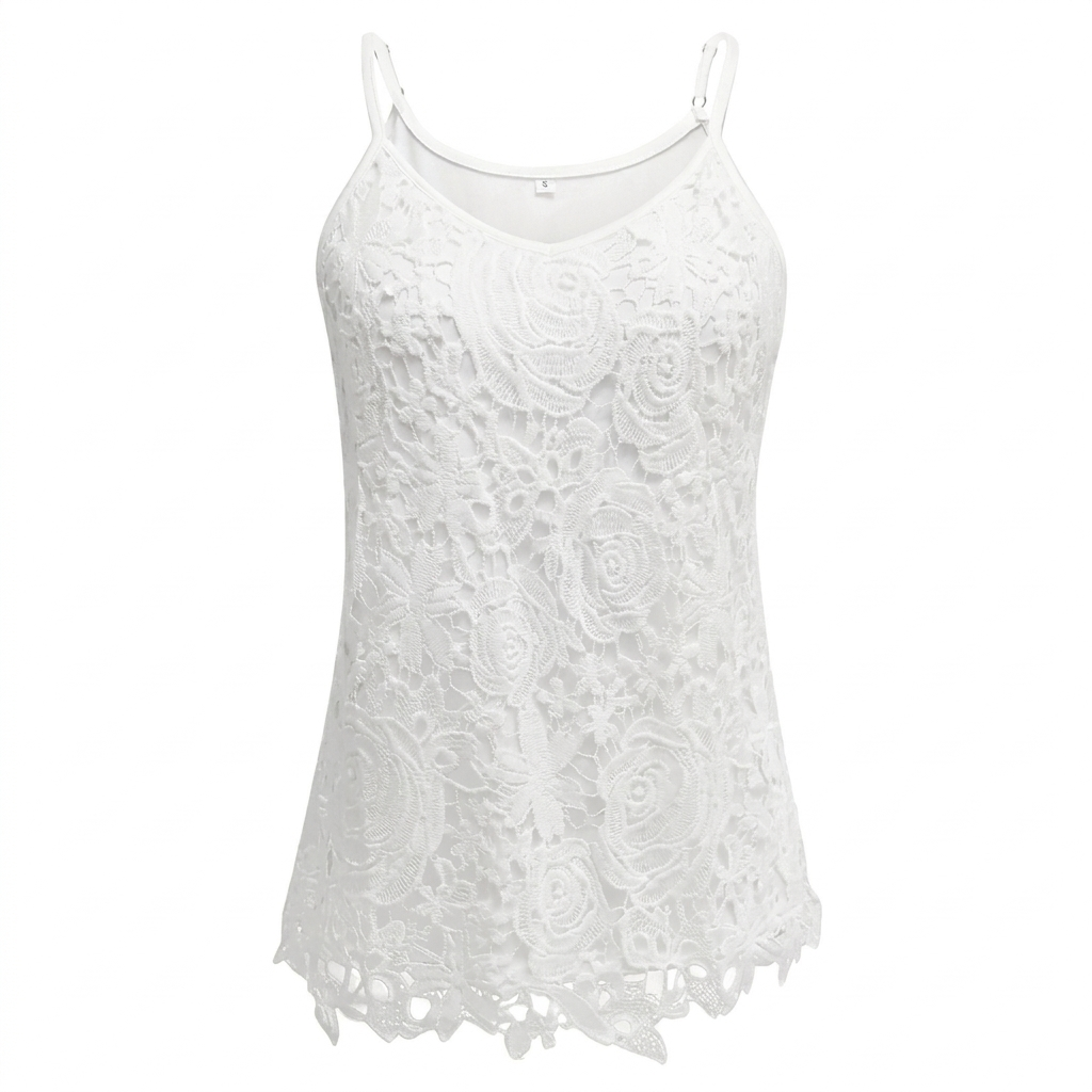 Dames Tanktop van Kant met V-Hals