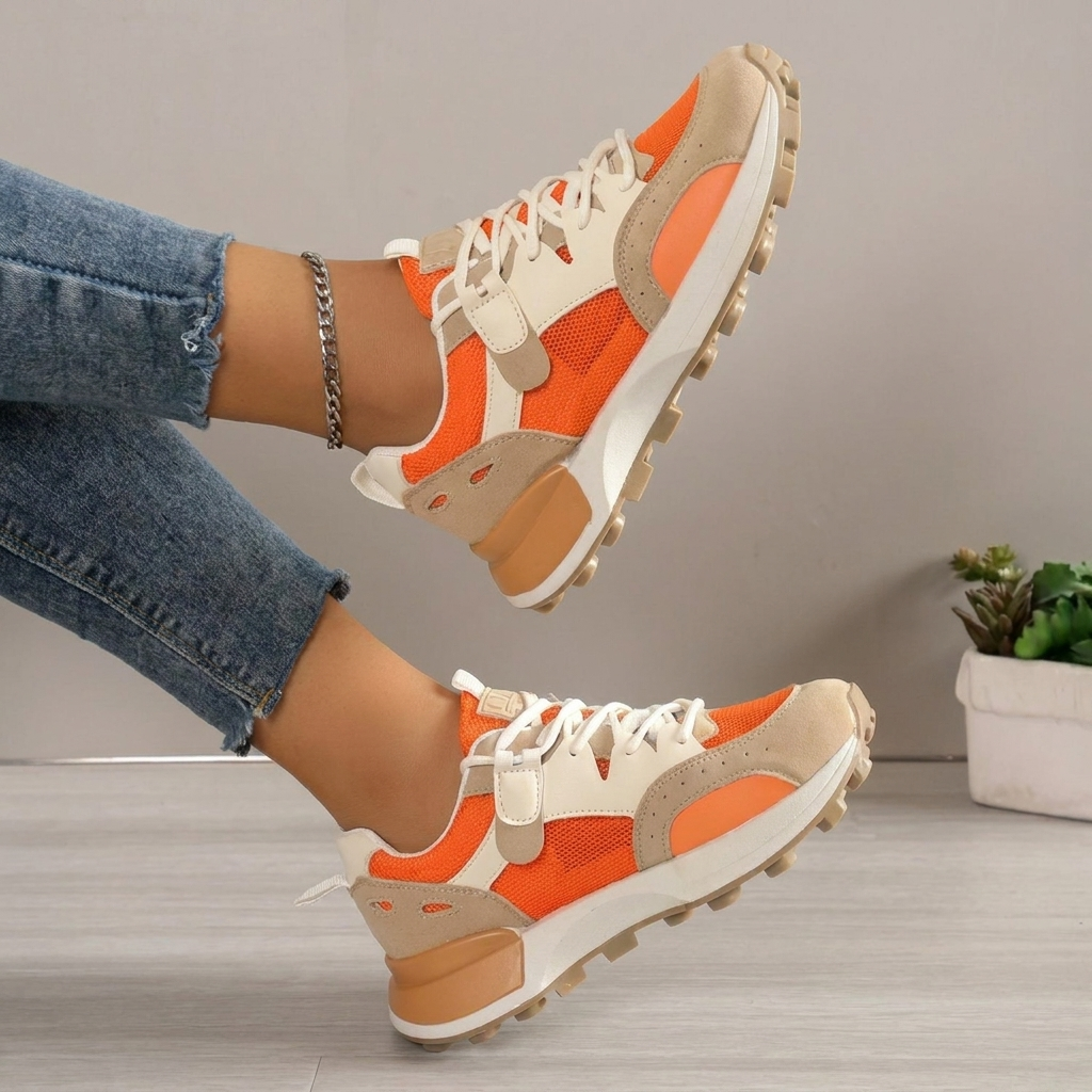 Comfortabele Dames Sneakers – Trendy Colorblock Stijl