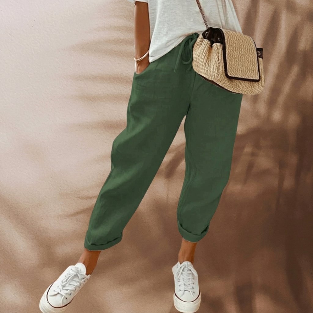 Stijlvolle Dames Broek – Luchtige Linnen Zomerstijl