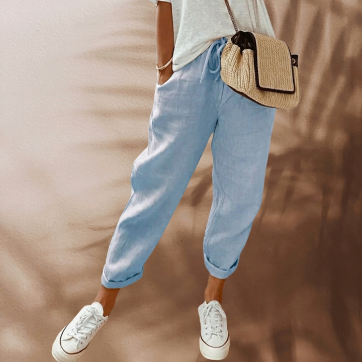 Stijlvolle Dames Broek – Luchtige Linnen Zomerstijl