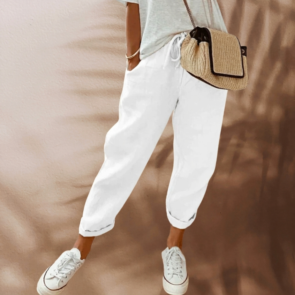 Stijlvolle Dames Broek – Luchtige Linnen Zomerstijl