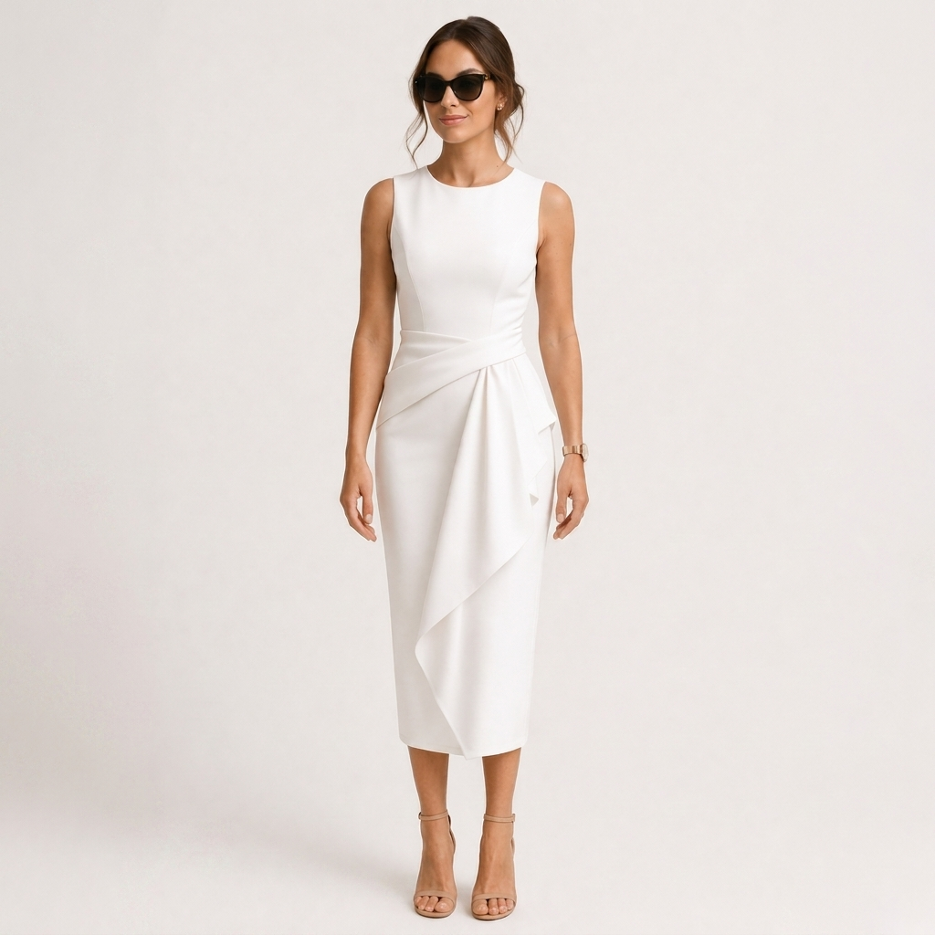 Professionele Dames Jurk – Midi Lengte en Stijlvol
