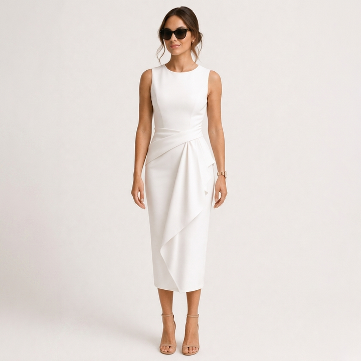 Professionele Dames Jurk – Midi Lengte en Stijlvol