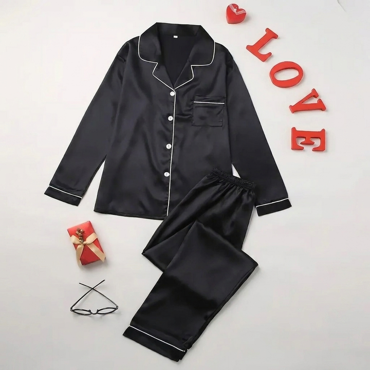 Luxe Nachtkleding Set – Satijnen Pyjama voor Dames
