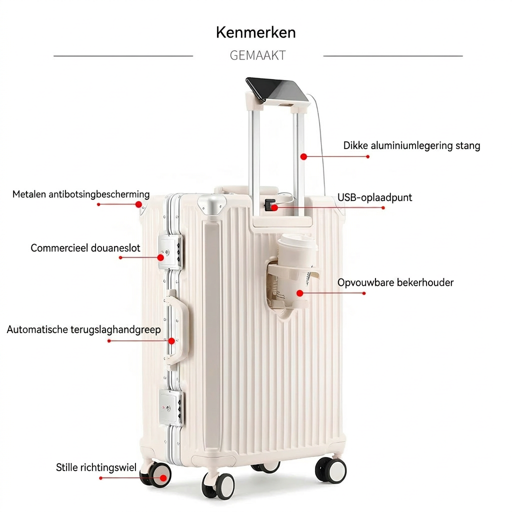 Harde koffer met aluminium frame
