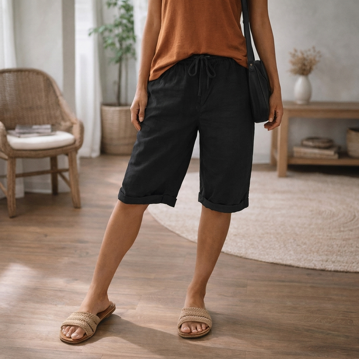 Dames-short met verstelbaar trekkoord