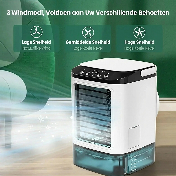 Compacte koelventilator met luchtbevochtiger