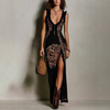 Elegante Mouwloze Tanktop Split Lange Rok Jurk