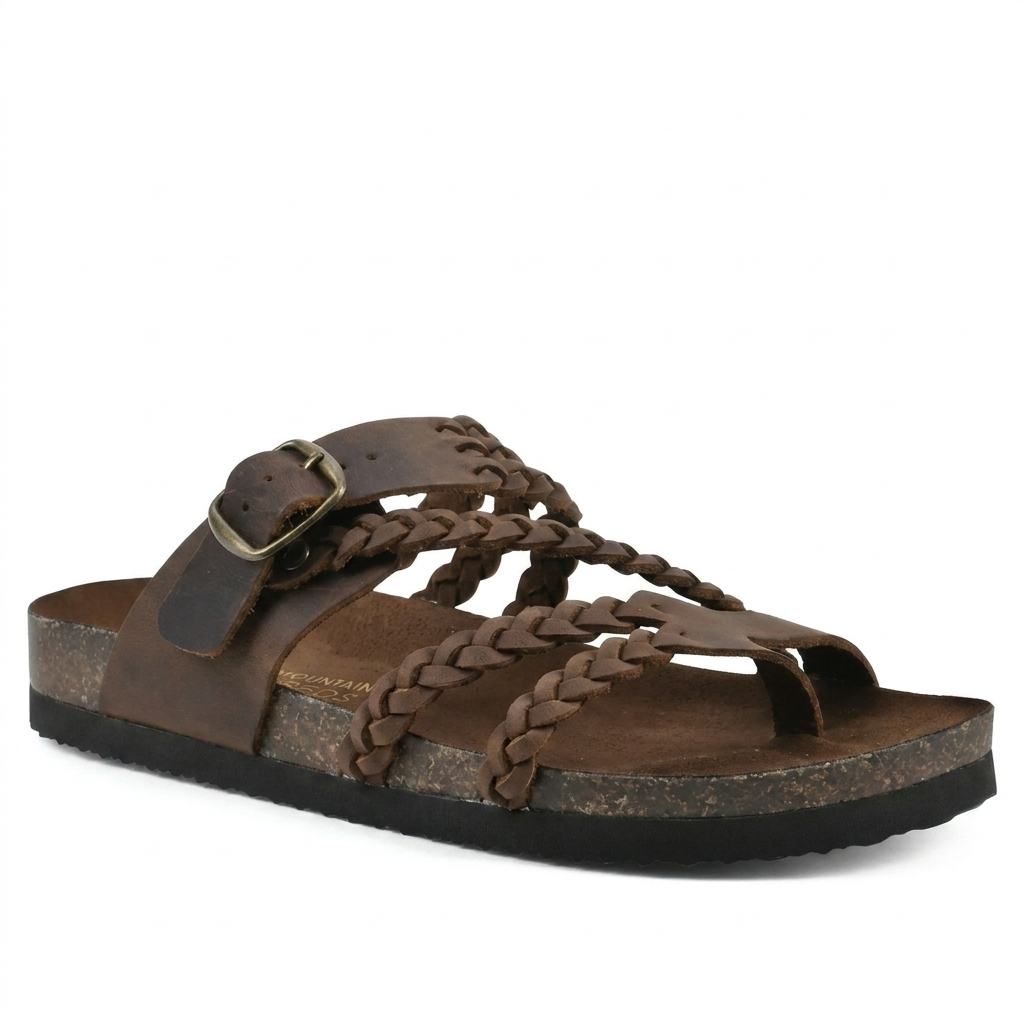 Elegante Europese Stijl Geweven Band Plat Sandalen voor Vrouwen