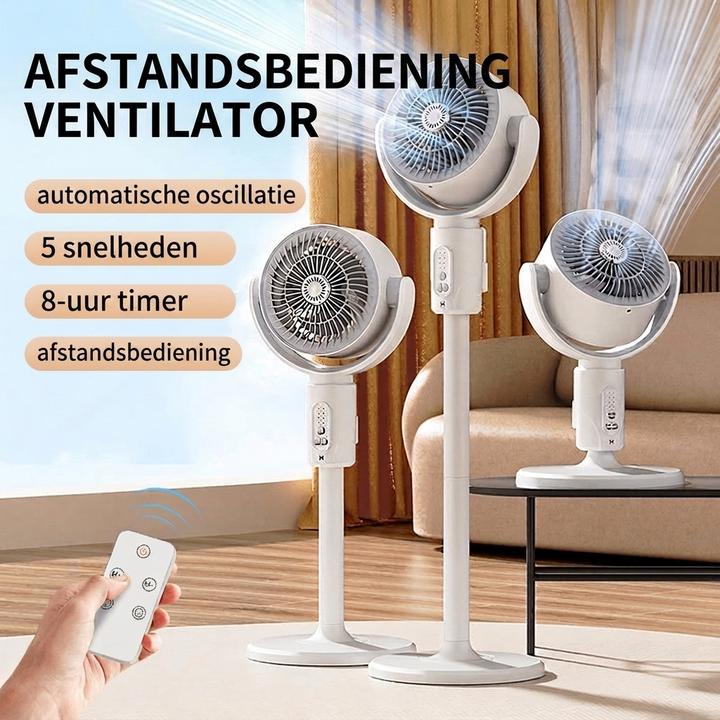 Stille vloerventilator – Afstandsbediening oscillatie