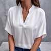 Dames Casual Blouse met V-Hals en Luchtige Chiffon Stof