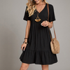 Dames Casual Zomerjurk met Korte Mouwen en Losse Pasvorm
