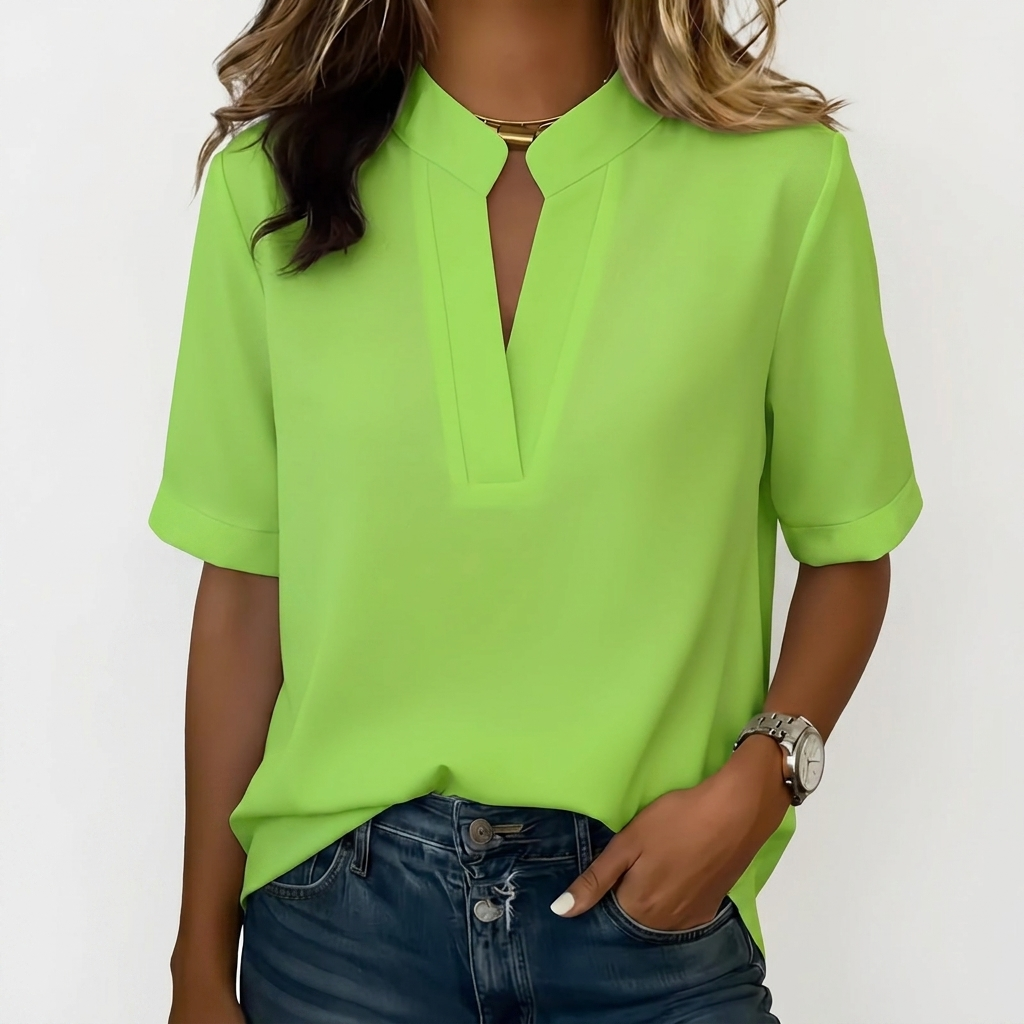 Casual dames-T-shirt met ronde hals, korte mouwen en een losse pasvorm