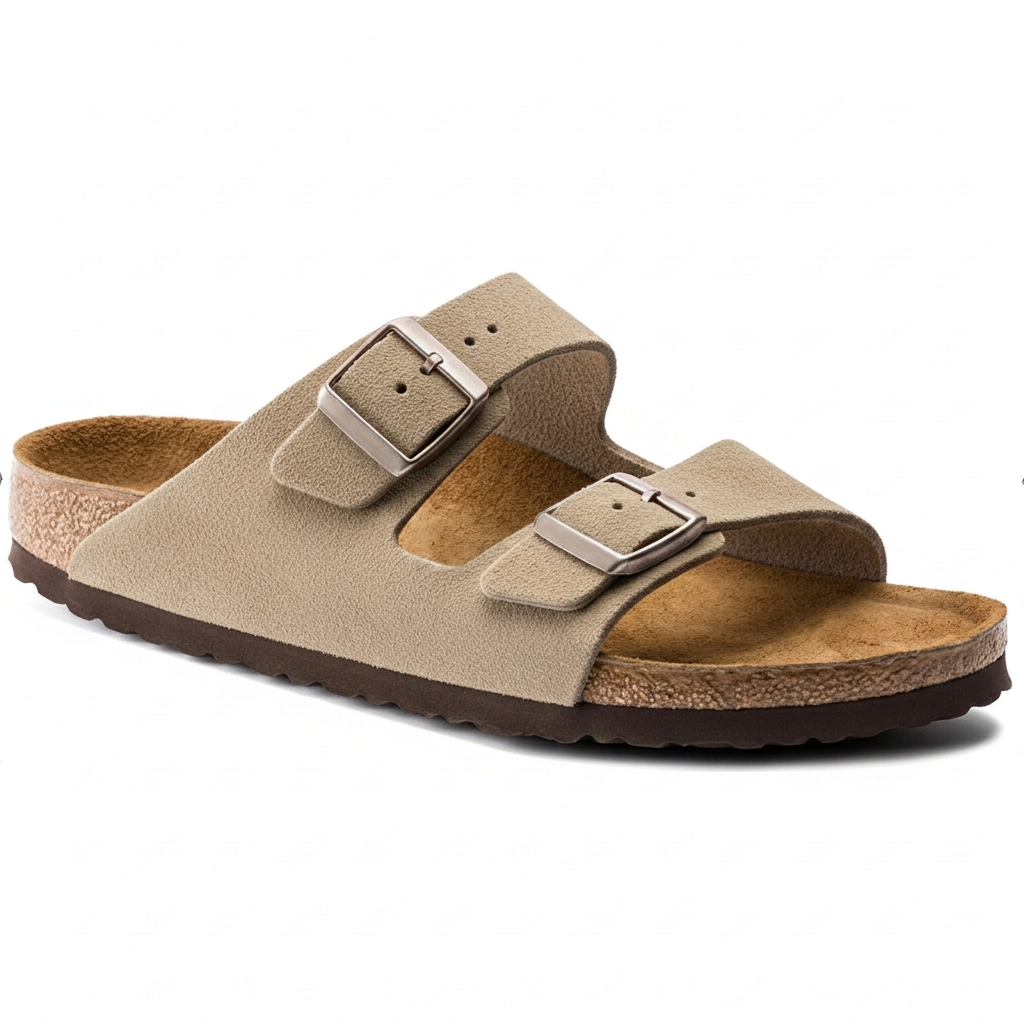 Vintage unisex sandalen met platte kurkzool