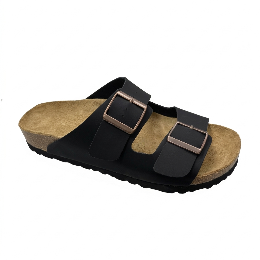 Vintage unisex sandalen met platte kurkzool
