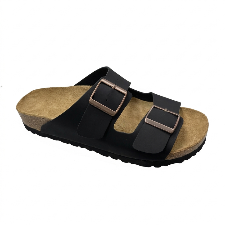 Vintage unisex sandalen met platte kurkzool