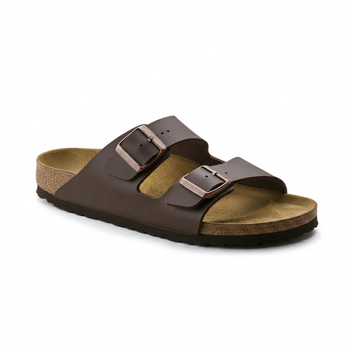 Vintage unisex sandalen met platte kurkzool