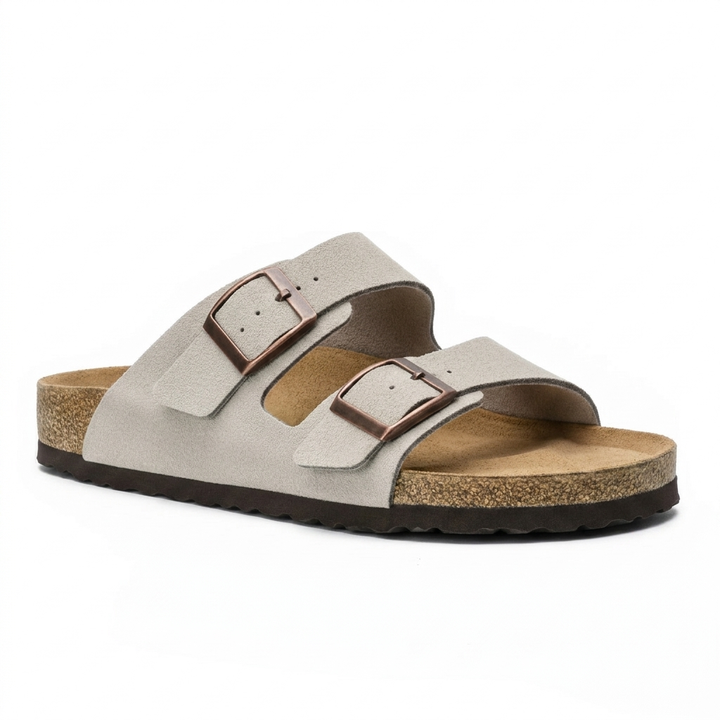 Vintage unisex sandalen met platte kurkzool