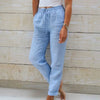 Casual damesbroek met hoge taille en rechte pijpen