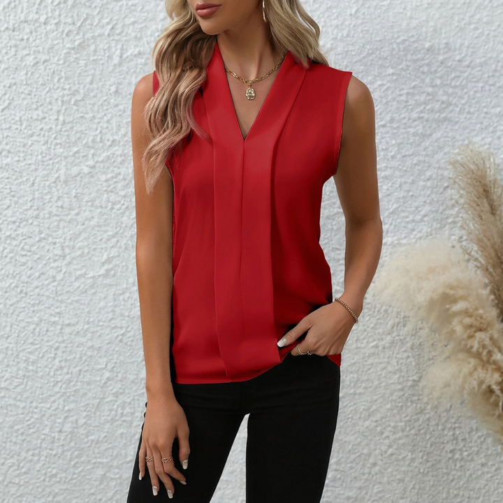 Casual zomertop met V-hals
