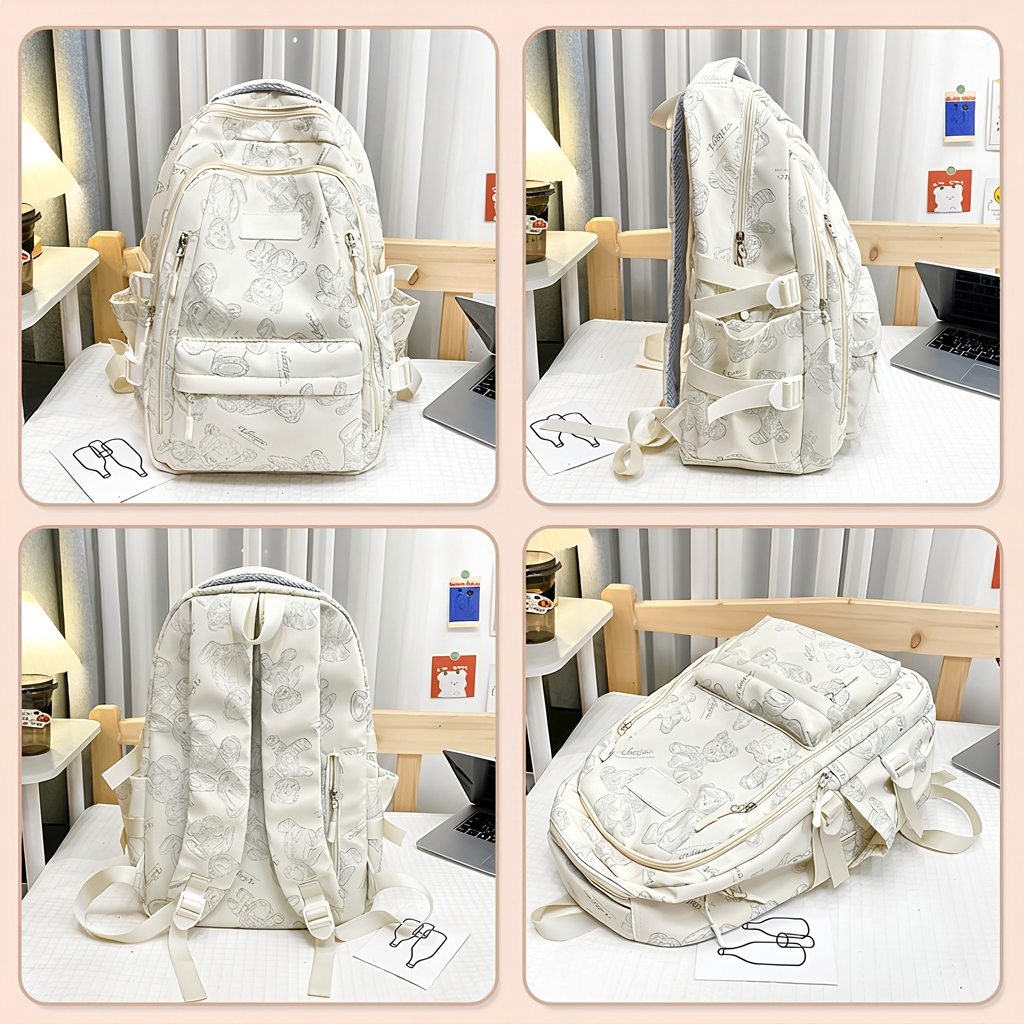 Casual Canvas Rugzak met Ritssluiting
