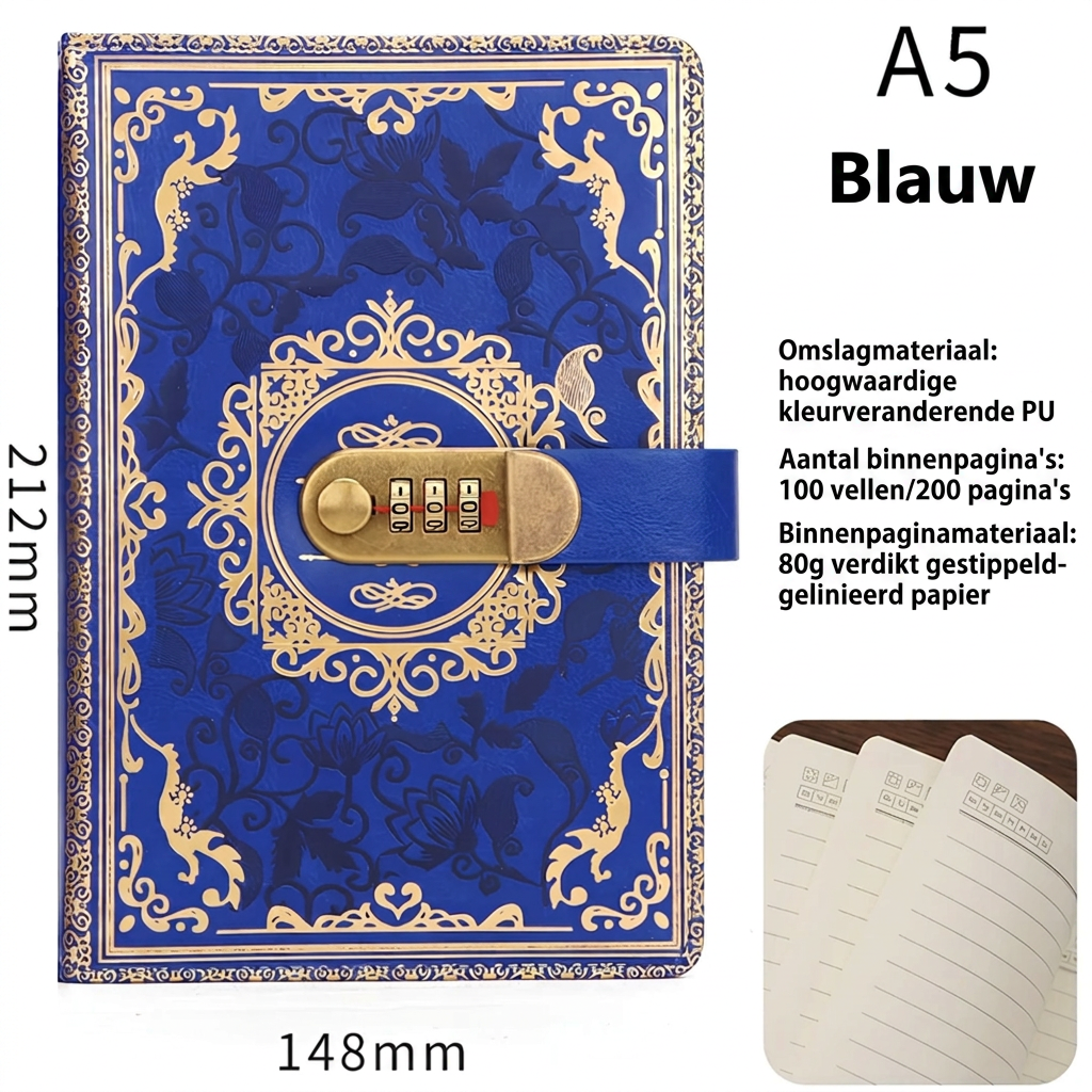 A5 Vergrendelbaar Wachtwoord Dagboek Notitieboek