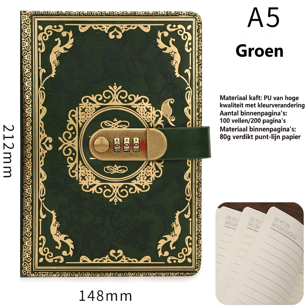 A5 Vergrendelbaar Wachtwoord Dagboek Notitieboek