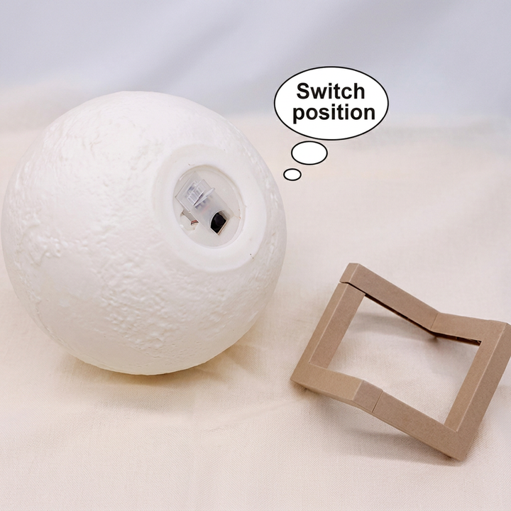 3D-geprinte maan-nachtlamp met aanraakschakelaar voor interieurdecoratie