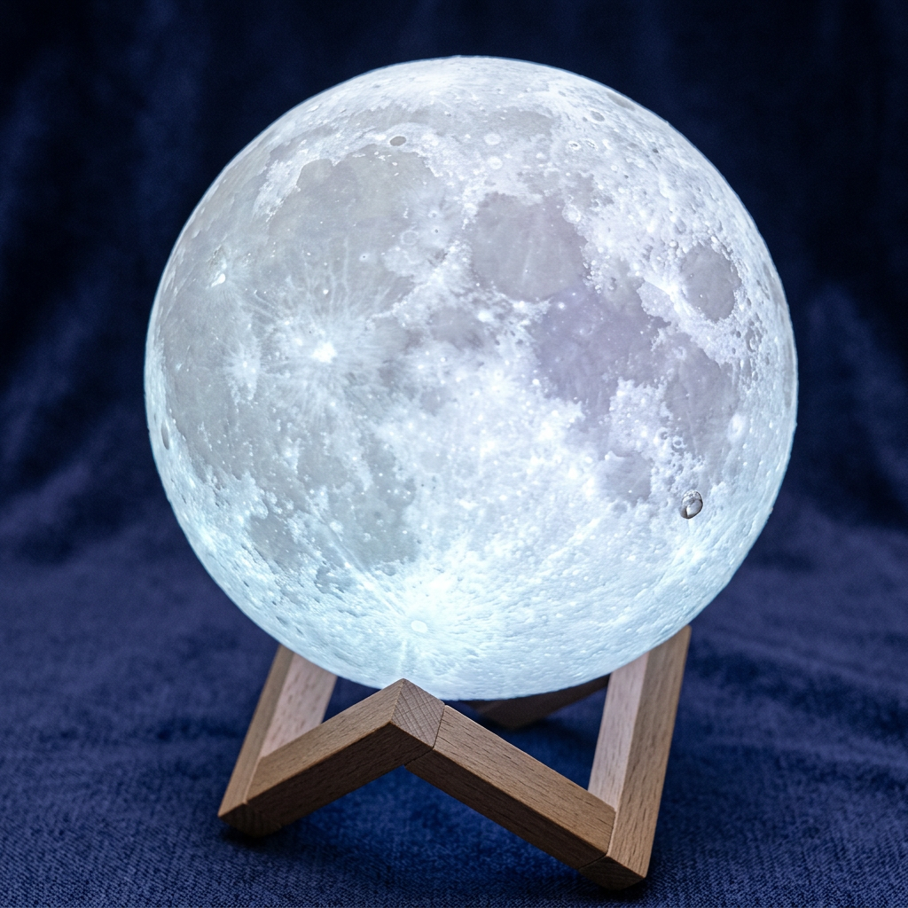 3D-geprinte maan-nachtlamp met aanraakschakelaar voor interieurdecoratie