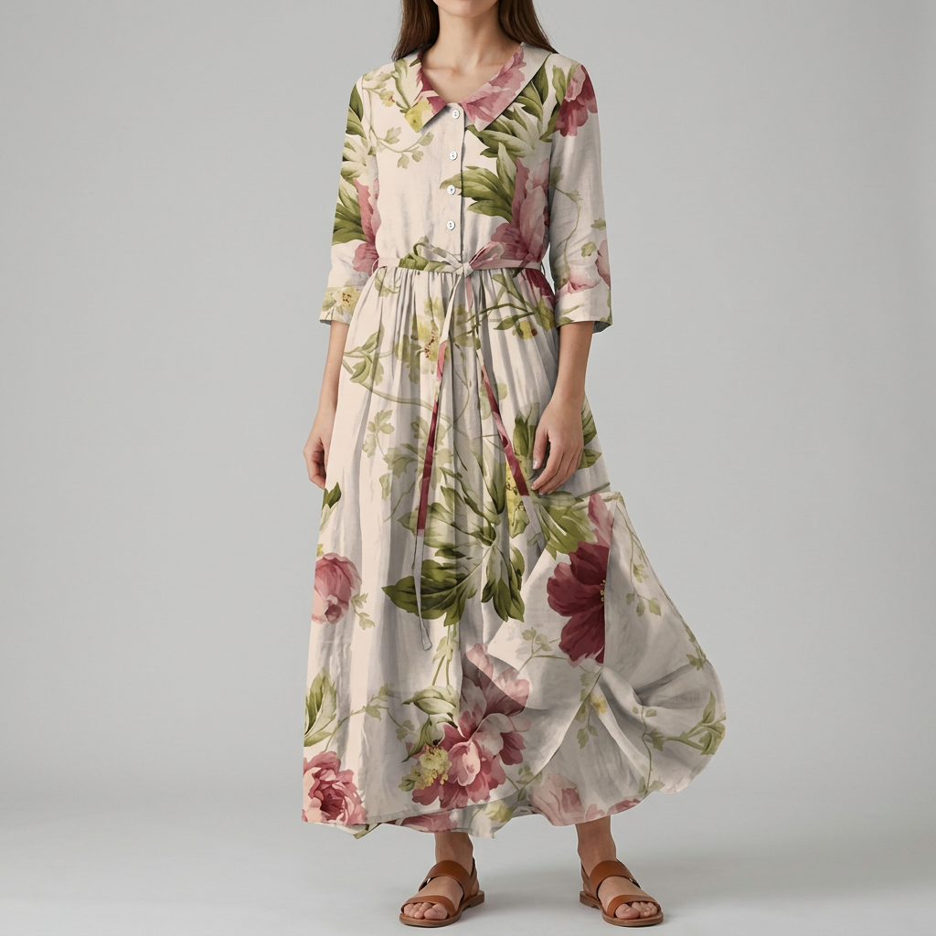Maxi-jurk met bloemenprint in bohemian stijl