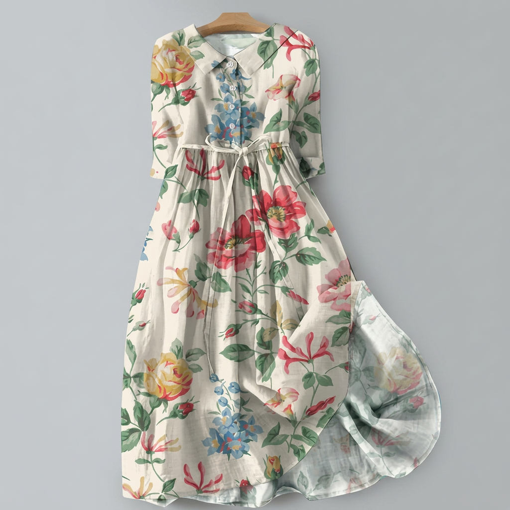 Maxi-jurk met bloemenprint in bohemian stijl