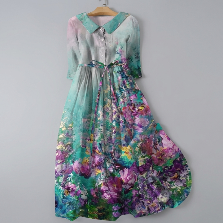 Maxi-jurk met bloemenprint in bohemian stijl