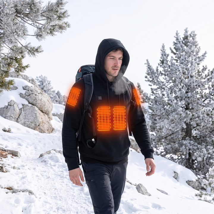 Verwarmde hoodie met warmte op borst en rug