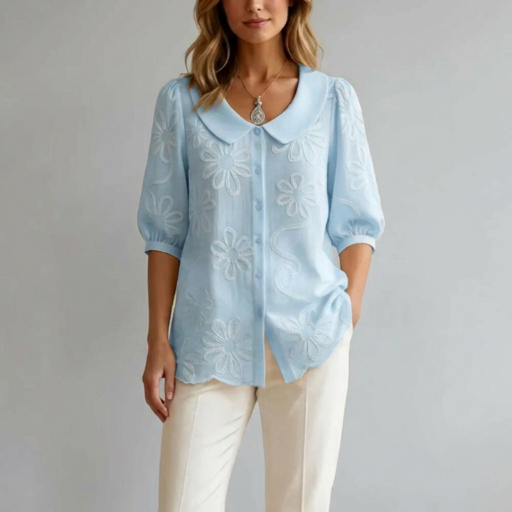 Blouse met Bloemen Borduursel