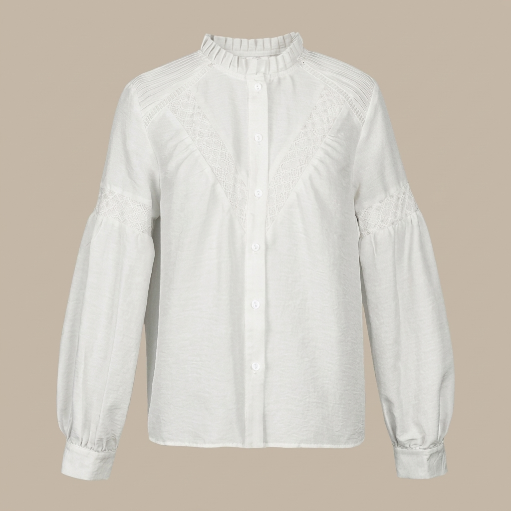 Casual Blouse met Ruches en Textuur