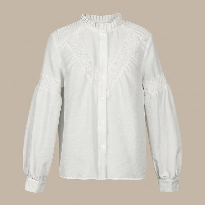Casual Blouse met Ruches en Textuur
