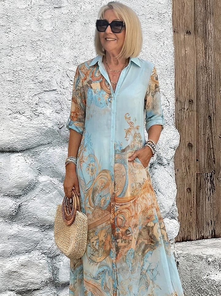 Mediterrane resort-maxi-jurk