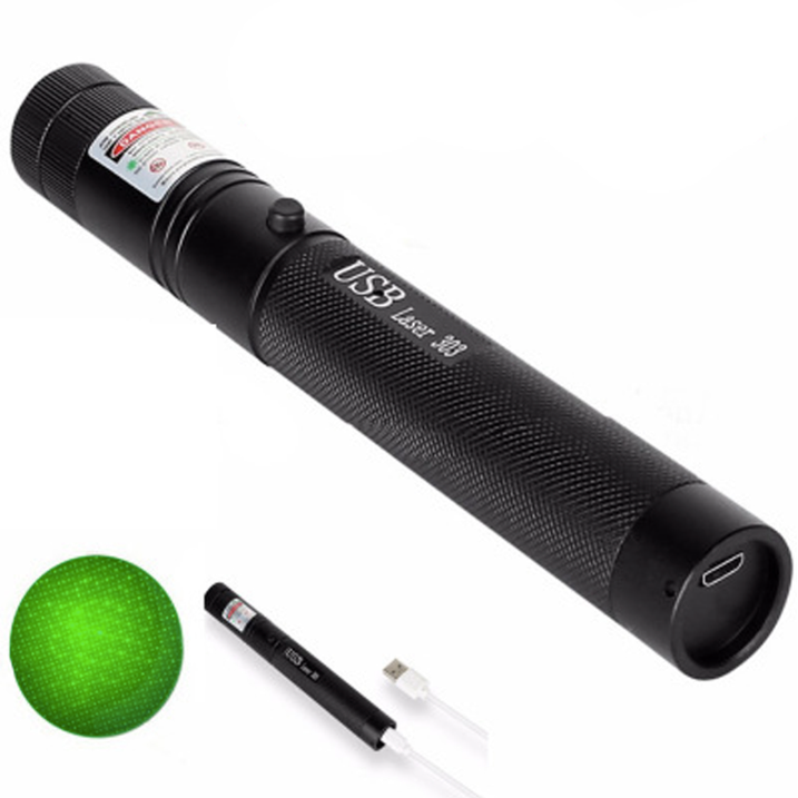 Krachtige laserpen met verstelbare focus en veiligheidssleutelslot, blauw licht