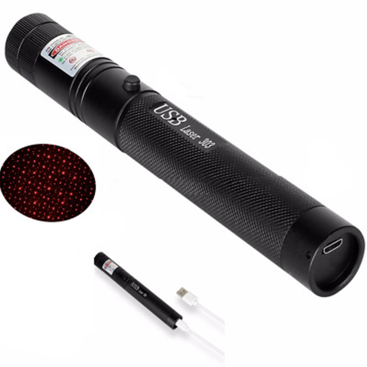 Krachtige laserpen met verstelbare focus en veiligheidssleutelslot, blauw licht