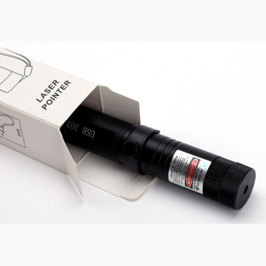 Krachtige laserpen met verstelbare focus en veiligheidssleutelslot, blauw licht