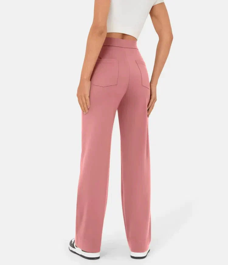 Elastische comfortabele broek met hoge taille en rechte pijpen voor dames - Phoebe