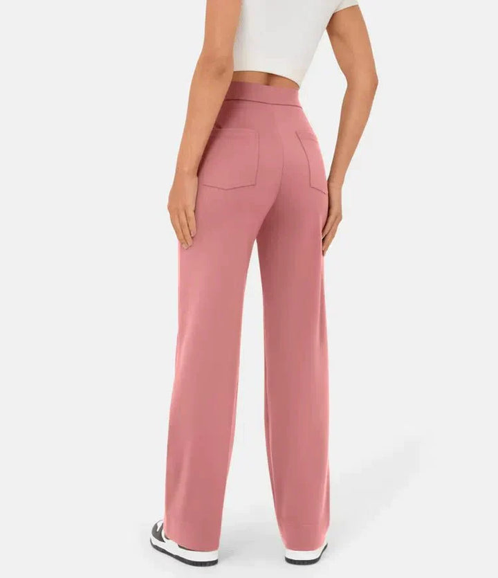 Elastische comfortabele broek met hoge taille en rechte pijpen voor dames - Phoebe