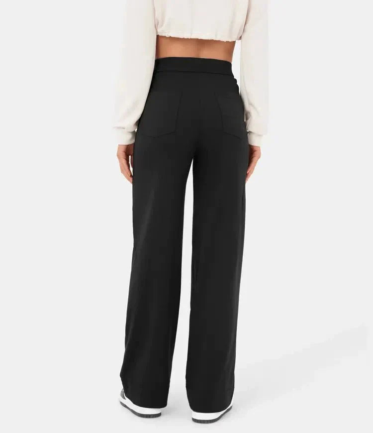 Elastische comfortabele broek met hoge taille en rechte pijpen voor dames - Phoebe