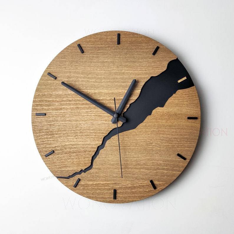 Luxe Houten Wandklok – Nuvoro